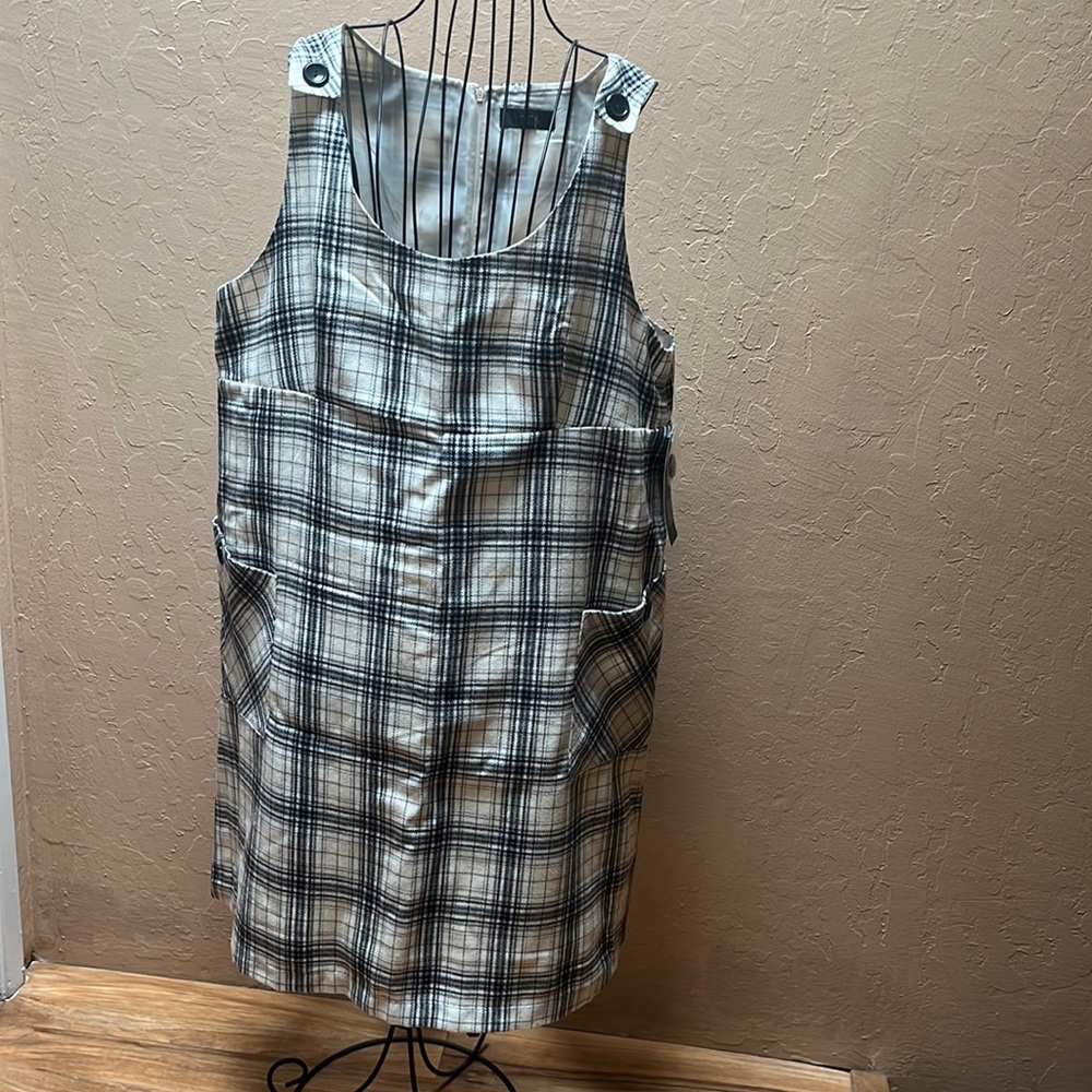 Mossimo Supply Co. Plaid (black/cream) jumper dress